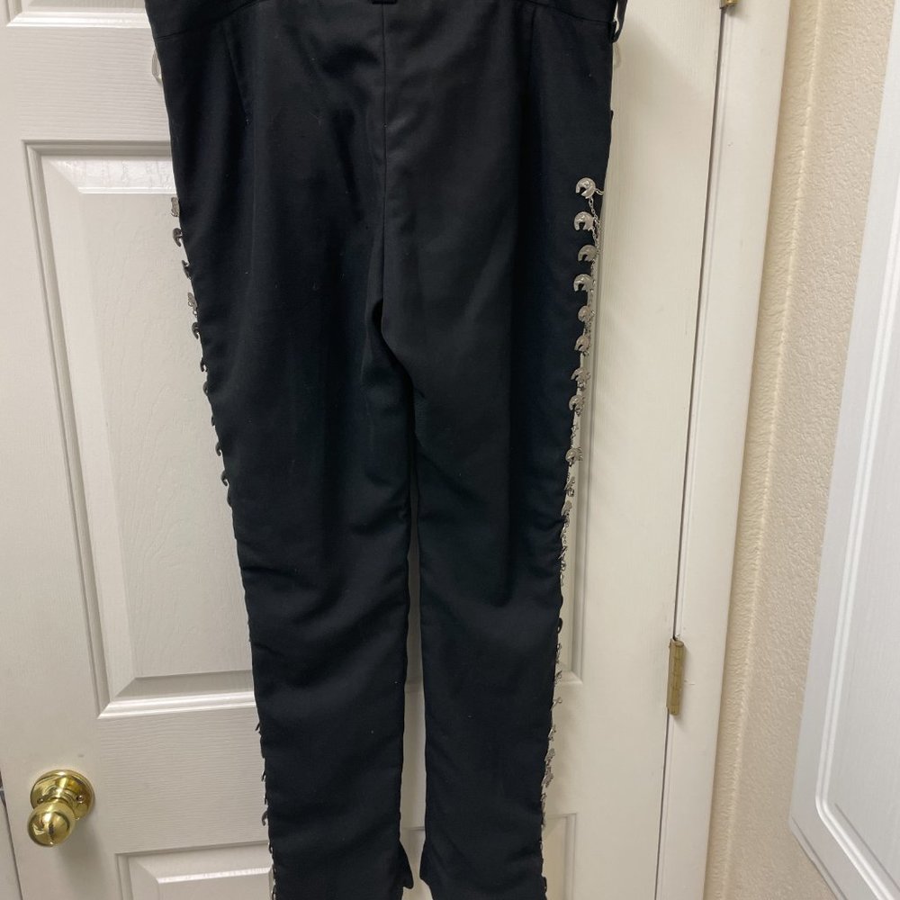 Black Jeans w/ Chain Detail - Picture 2 of 4